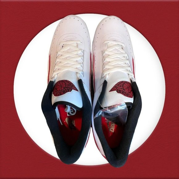 New Nike Air Jordan 2 Retro Low Chicago 2016 Sz 18 Red White Black OG 832819-101 - Picture 10 of 15